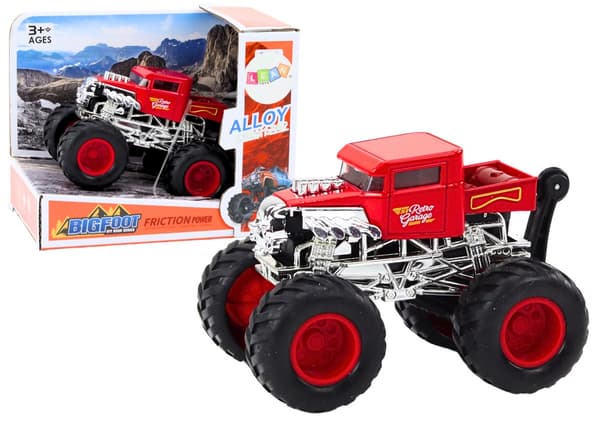 Off-road -leluauto kitkavedolla 11 cm musta monstertruck