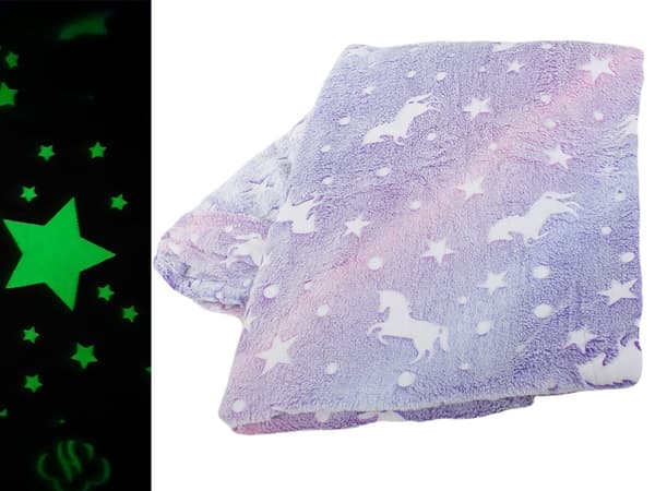 Tæppe med ærmer fleece 190x170 cm fluorescerende lilla