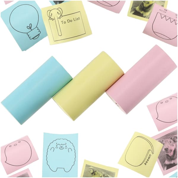 Termiska pappersrullar till kameraprinter 3-pack 5,7 cm x 3 m BPA-fri multifärg