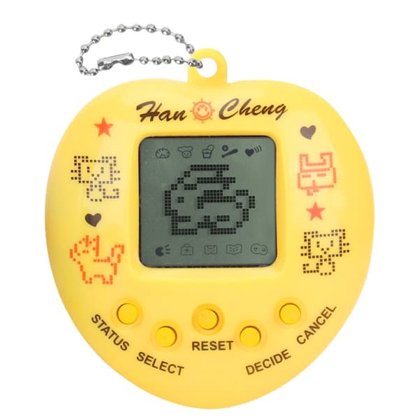 Tamagotchi elektronisk lommespil med virtuelt kæledyr, monokrom LCD, farvevalg