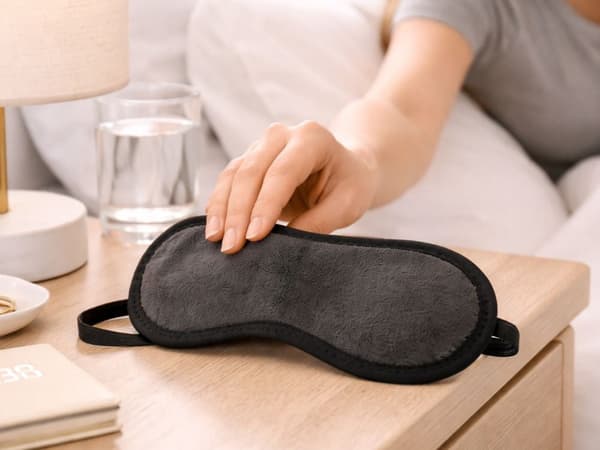 Sovemaske blackout med 20 magneter 22,5x10 cm, sort