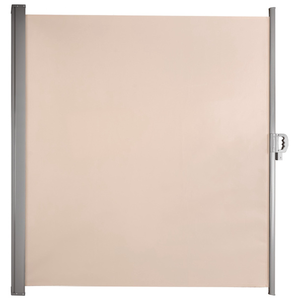 Sideterrassemarkise 400x180 cm beige vind- og læskærm polyester