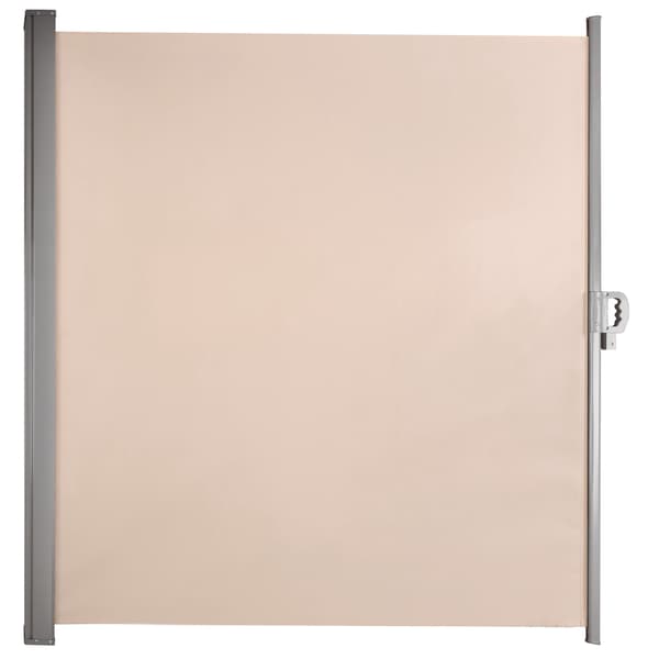 Sidoterrassmarkis 400x180 cm beige vind- och insynsskydd polyester