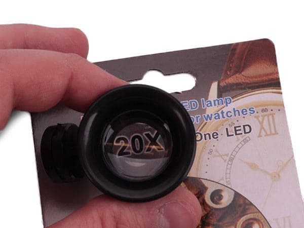 Pannlupp 20x med LED-belysning svart inkl 2 batterier