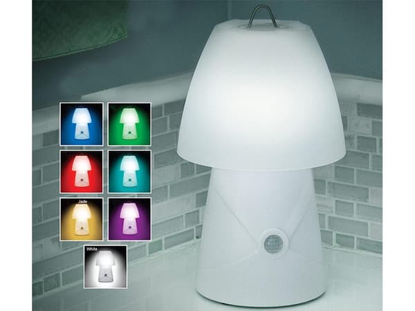 LED natlampe til børn RGB 7 farver bevægelsessensor USB hvid 26 cm