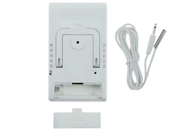 Digital termometer/hygrometer med ekstern probe -50 til 90°C gul/hvid