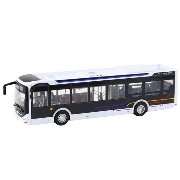 Metall stadsbuss legetøjsmodel 1:42 28,5 cm med lys/lyd 3+