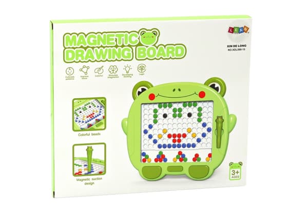 Magnetisk pärlbräda groda med penna, 32x27 cm, från 3 år