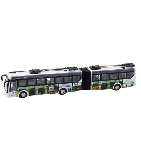 Fjernstyret bybus 36 cm med LED-lys, 27 MHz, USB-opladning