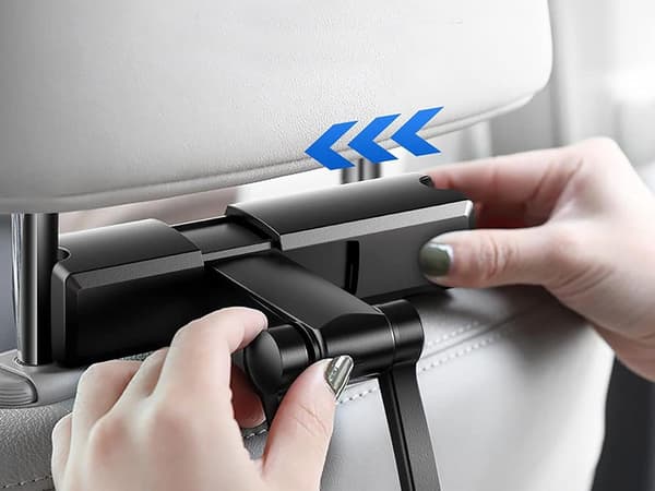 Mobil- og tablet-holder til bilens nakkestøtte 11,5–20,5 cm, sort