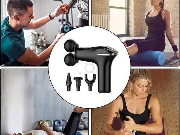 Massagepistol 6 niveauer med 4 massagehoveder USB-C 25 W