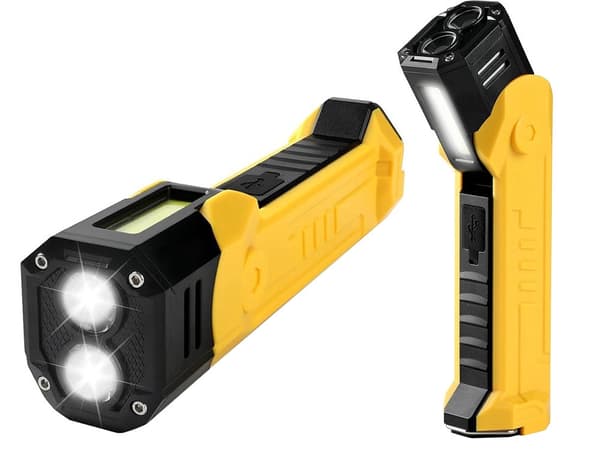 Genopladelig COB LED arbejdslygte med magnet/krog og powerbank