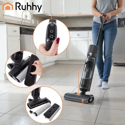 Langaton märkäimuri koville lattioille 2-in-1 imuroi & moppaa 21,6V