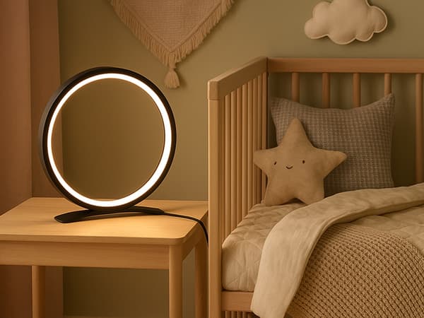 LED-pöytälamppu himmennettävä 3 värilämpötilaa USB musta Ø25 cm