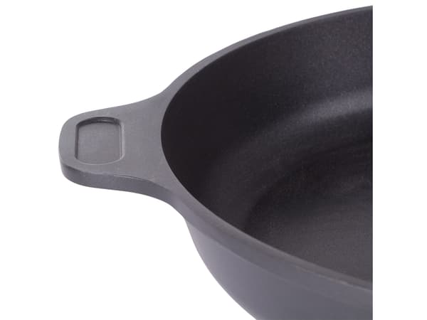 Stegepande 28 cm støbt aluminium non-stick, sort, til induktion