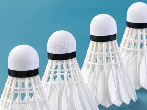 Badmintonbollar med fjäder 3-pack, vit, 8x6 cm