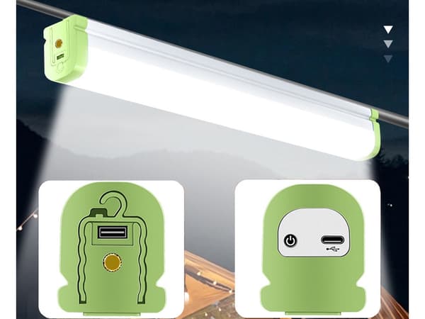 Genopladelig LED arbejdslampe 50,5 cm med magnet/krog USB-C
