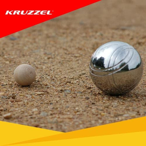 Boules set 8 kromade bollar 73 mm med träkula, måttsnöre & fodral