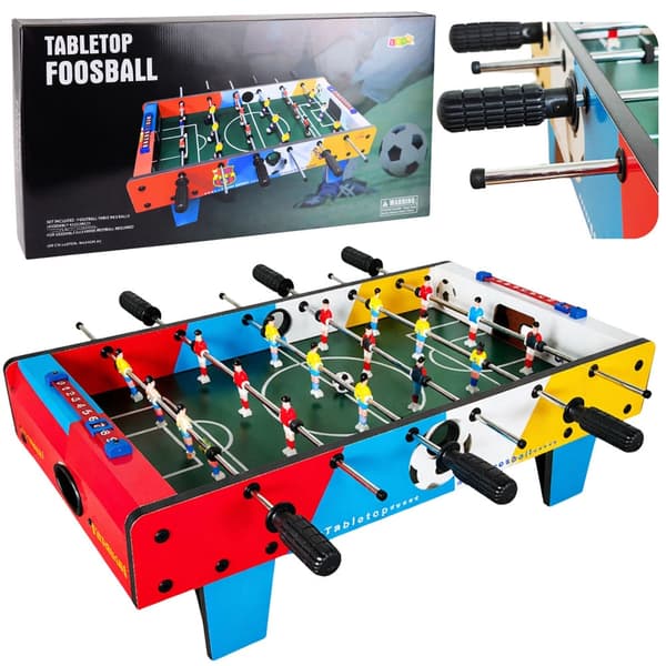 Mini bordfodbold 69x37x24 cm bordspil for 2 spillere inkl 2 bolde