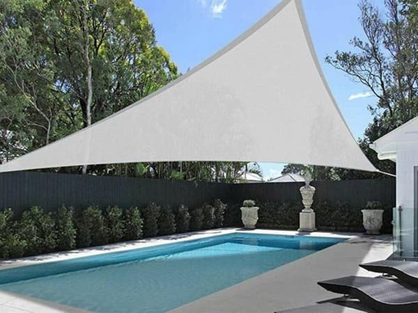 Triangulärt solsegel 3x3x3 m polyester grå UV-skydd vattenavvisande