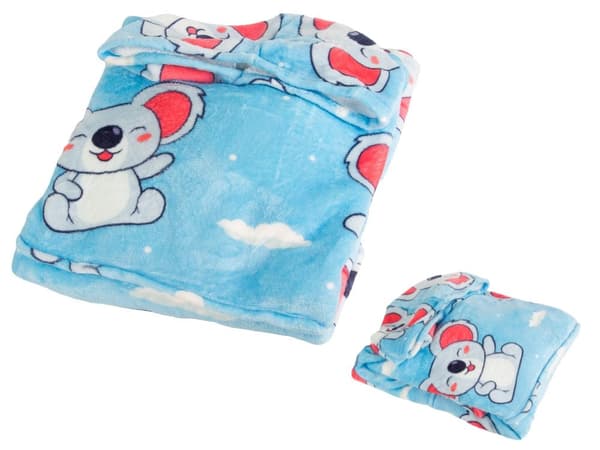 Vilttihuppari huppulla oversize XXL one size sininen polyesteri