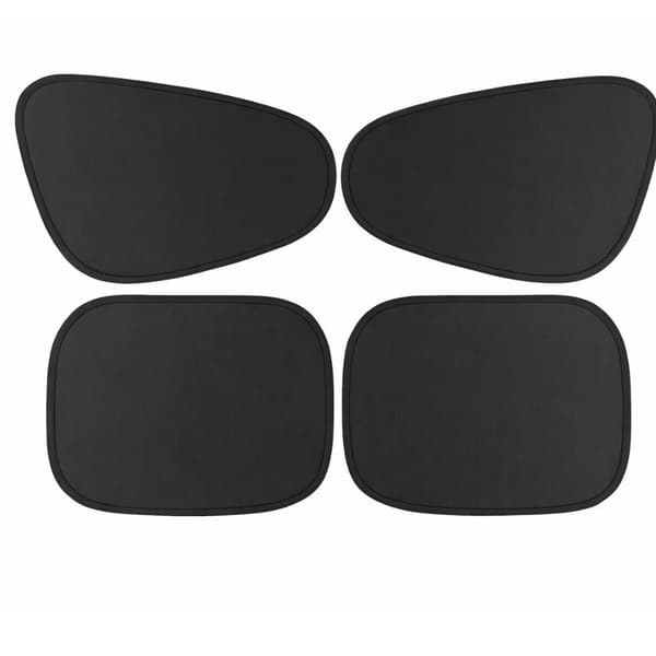 Solskydd till bilrutor 4-pack, svart nylon, 44 x 35,5 cm