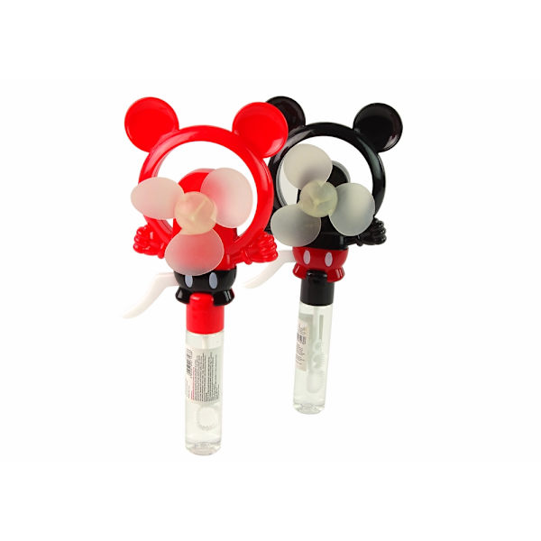 Sæbeboblemaskine vindmølle Mickey Mouse med sæbeboblevæske, rød/sort