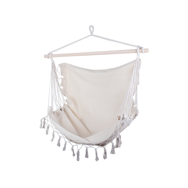 Hängstol hammock chair bomull/polyester med trästång 90 cm