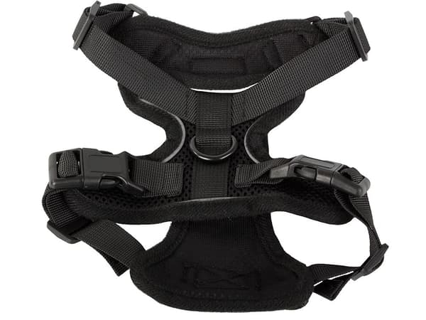 Hundesele M sort med kobbel 150 cm reflekterende justerbar