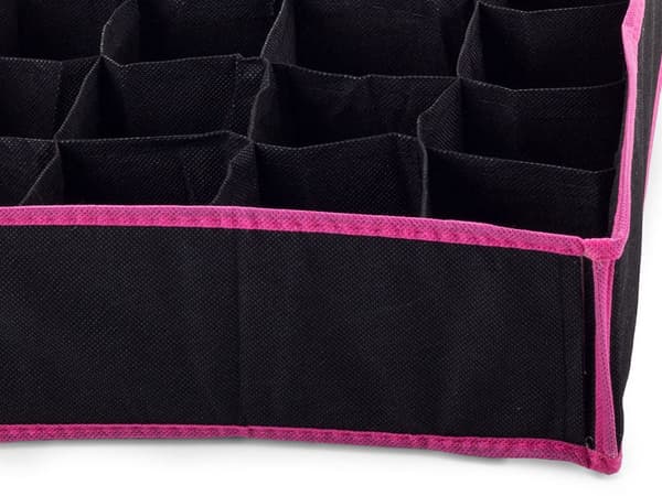 Opbevaringsorganisator til undertøj 20 rum 35x28x10 cm sort