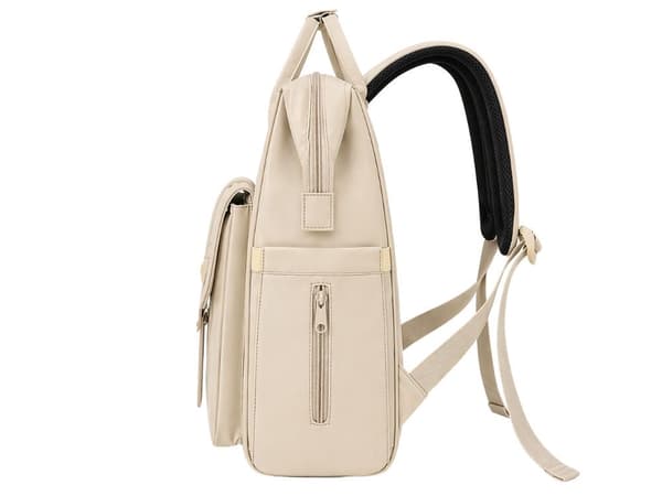 City-rygsæk dame A4 28x41x21 cm polyester creme