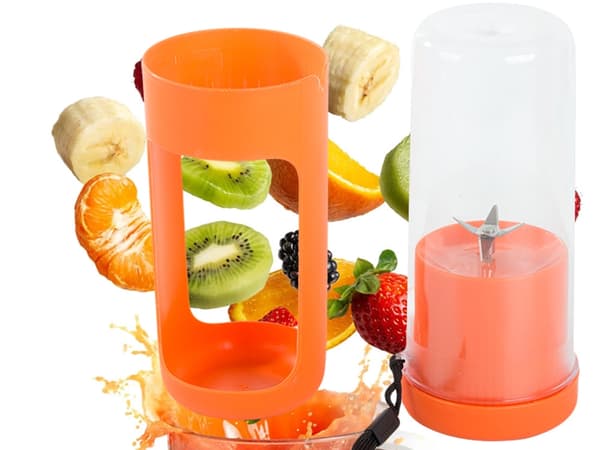 Kannettava USB-blendari 450 ml 20 W oranssi ruostumattomilla terillä