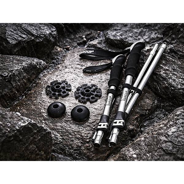 Trekkingstavar hopfällbara aluminium anti-shock 2-pack silver