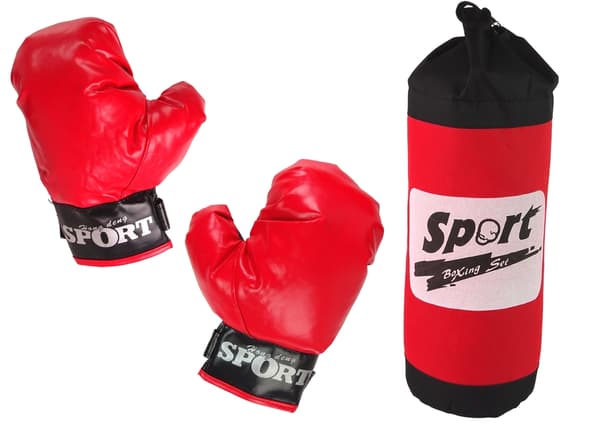 Boxningsset barn 3+ boxningssäck 45 cm + kardborrehandskar
