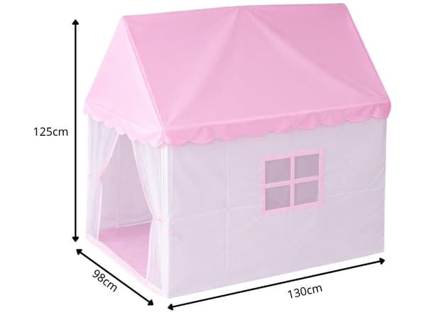 Børnetelt slot rosa polyester 130x98x125 cm med bærepose