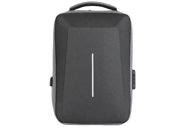 Varkaudenestoreppu läppärille 15L yhdistelmälukolla ja USB-portilla, harmaa