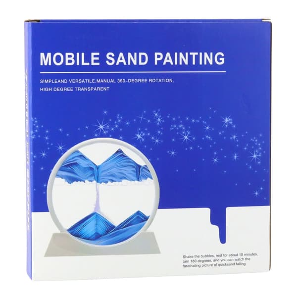 3D sandbillede quicksand 19x18 cm roterende 360° med base og sprøjte