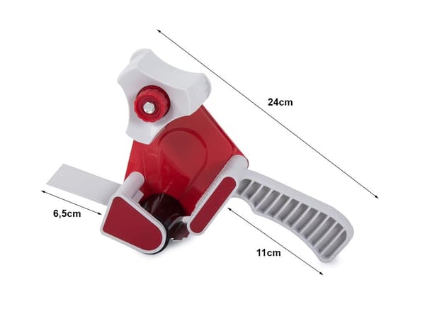 Tejpdispenser för packtejp max 50 mm med broms och justerbar spänning