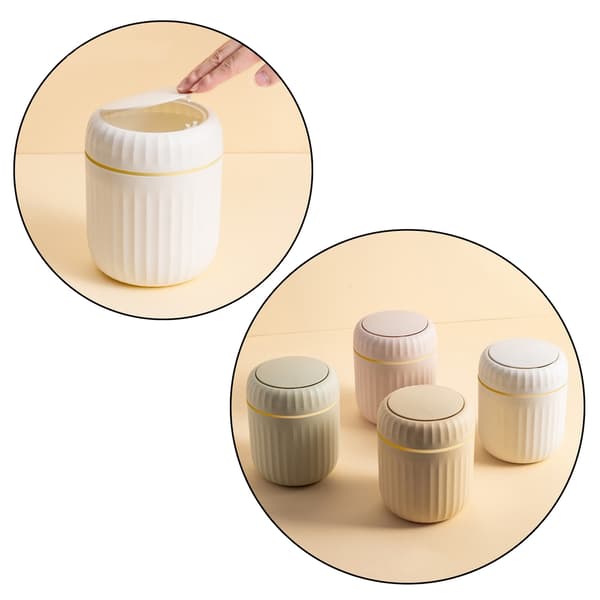 Mini soptunna med trycklock plast 16,5x13x13 cm grön