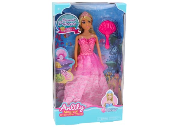 Sjöjungfru prinsessdocka 30 cm med borste, från 3 år