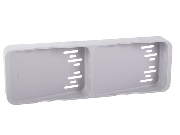 Bestikindsats til skuffe udtrækbar med 2 rum, grå plast 13x39,5 cm
