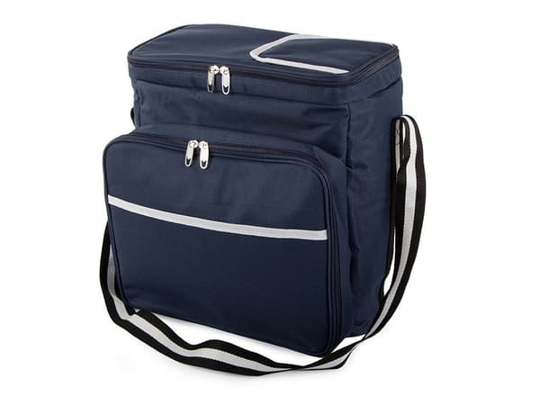 Termotaske picnic 33x33x24 cm isoleret marineblå/sort tilfældig farve