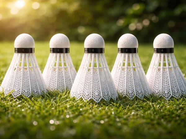 Badmintonbollar i nylon, vit 5-pack