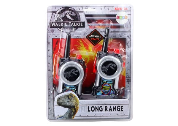 Walkie-talkie-setti 2-pack "Dinosaur Tracker" valotehosteilla 30–80 m