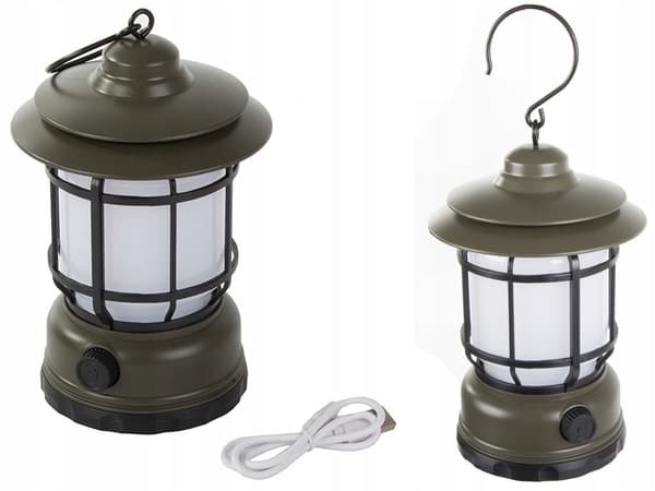 Genopladelig campinglampe LED 2 indstillinger USB-C 24 cm