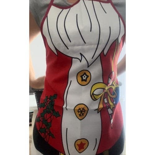 Julförkläde tomtedräkt-design polyester 92x51 cm flerfärgad