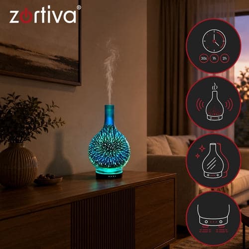Aromadiffuusori-ilmankostutin 200 ml LED-yövalolla, 3 tuoksuöljyä ruskea