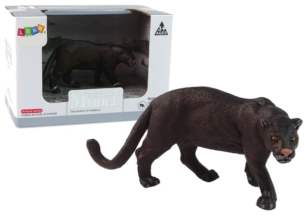 Dyrefigur panter i plast 12 cm, legetøjsfigur 3+ CE EN71