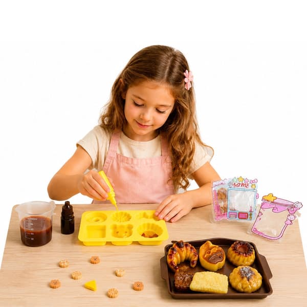 DIY squishy hobbykit bagværk 6 squishies med forme og dekorationer