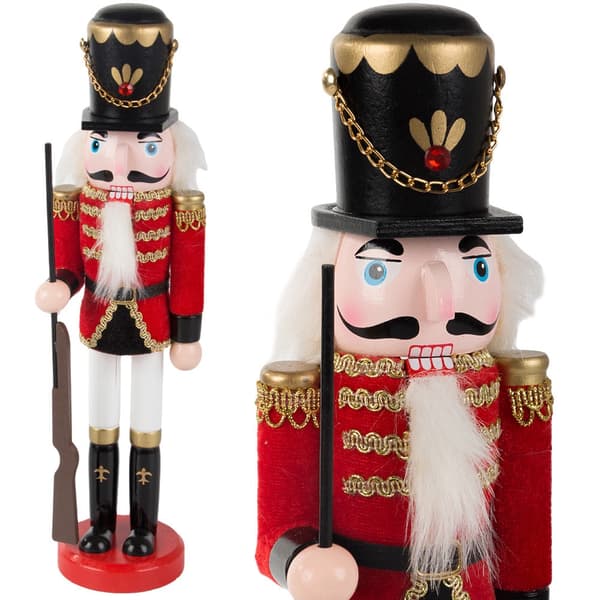 Julenøddeknækker soldat i træ håndmalet 35x9 cm